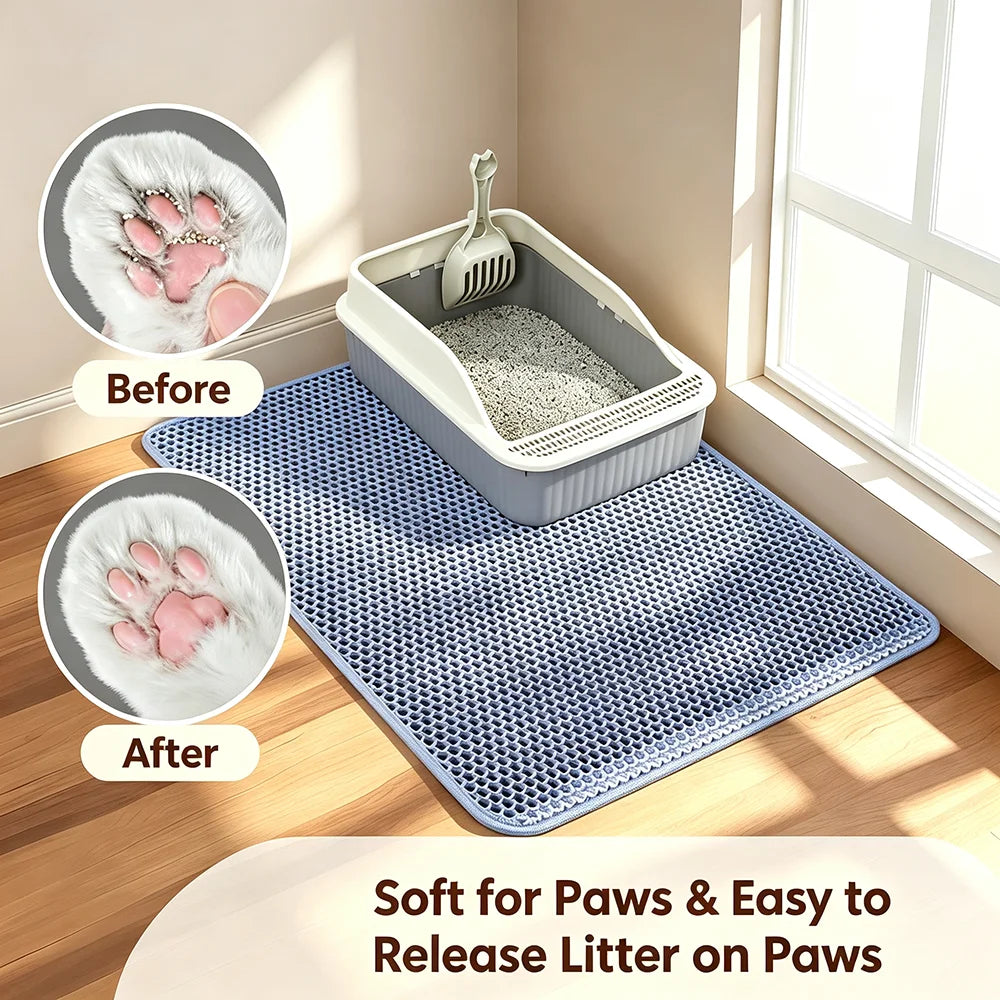 Double Layered Cat Litter Catcher - Litter Free Floors Promised